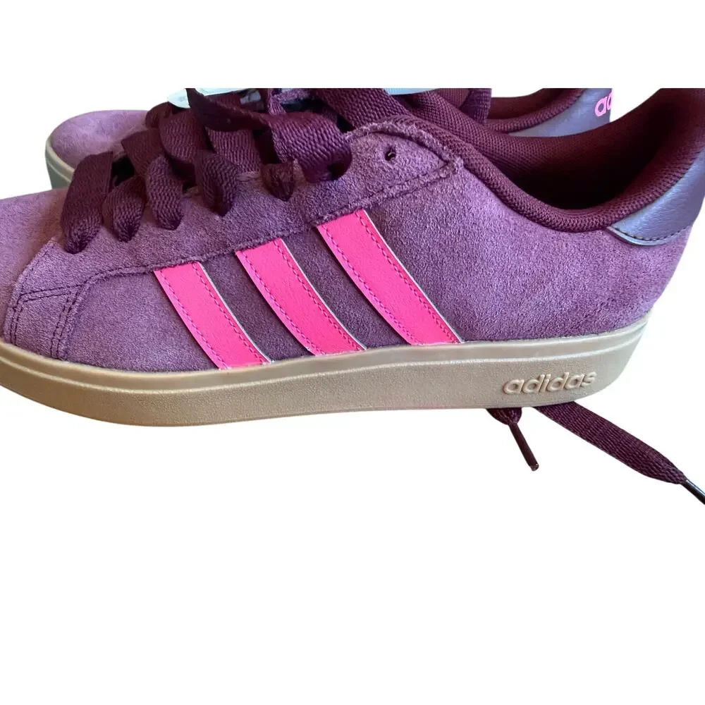NWT Adidas Grand Court Base Shoes Shadow Red / Lucid Pink 10 - Picture 5 of 9